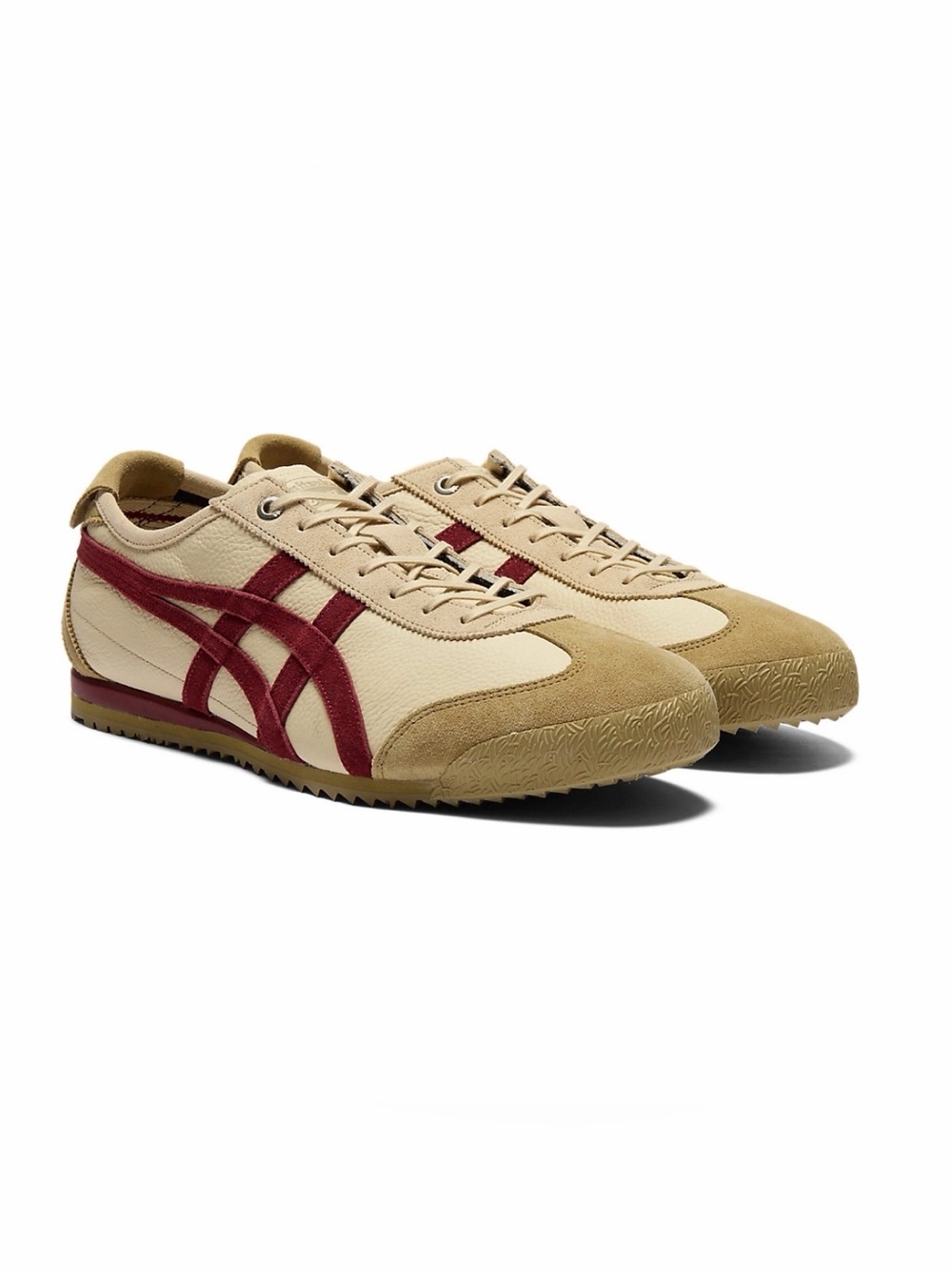 Onitsuka Tiger by Asics Beige and Burgundy Mexico 66 Sneakers
